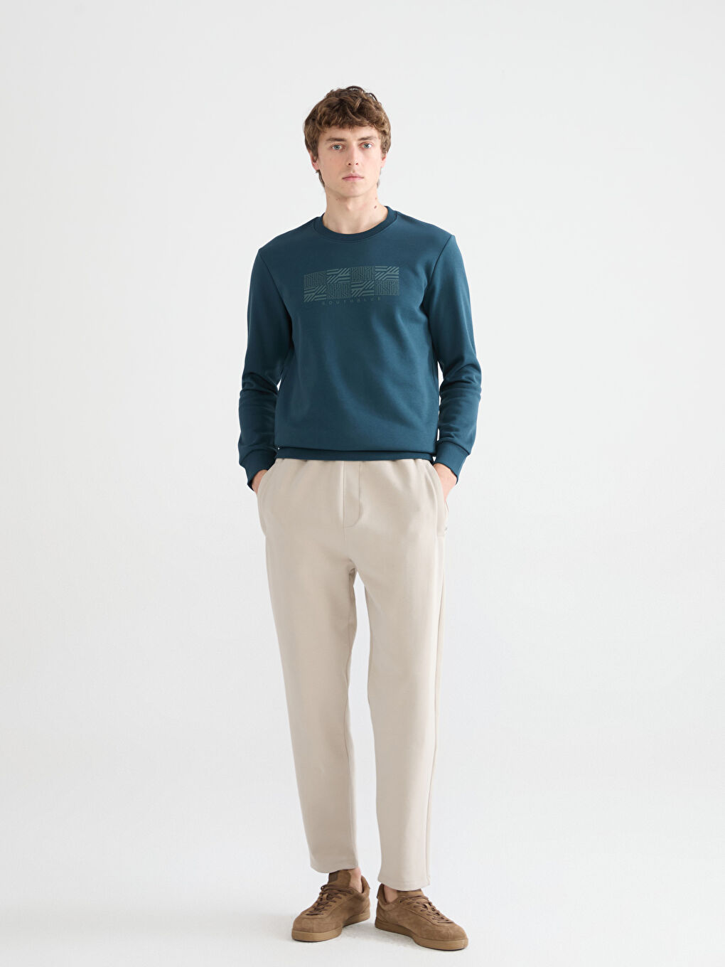 Мъж Бежово Анцуг пантолон