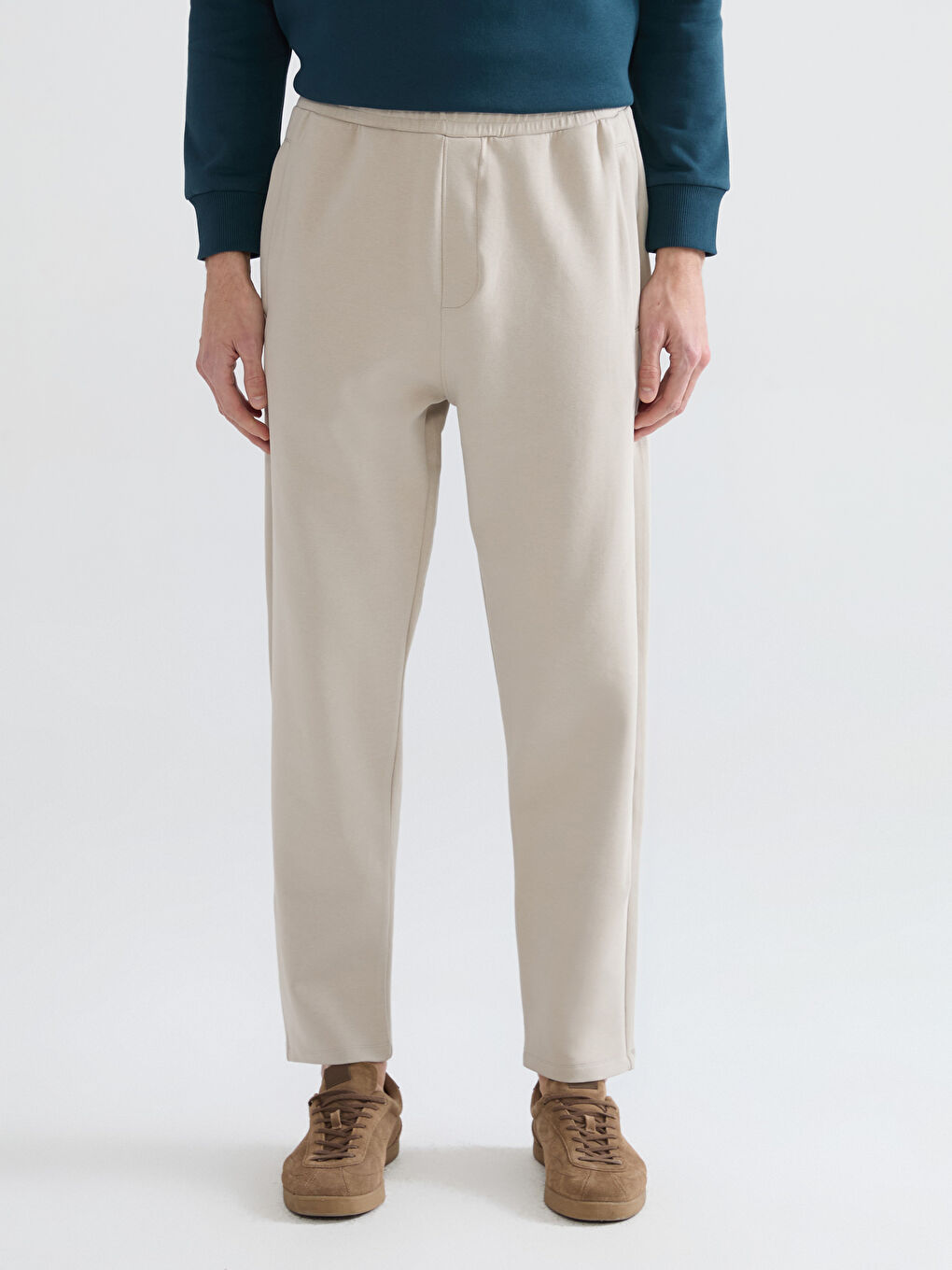 Мъж Бежово Анцуг пантолон-1