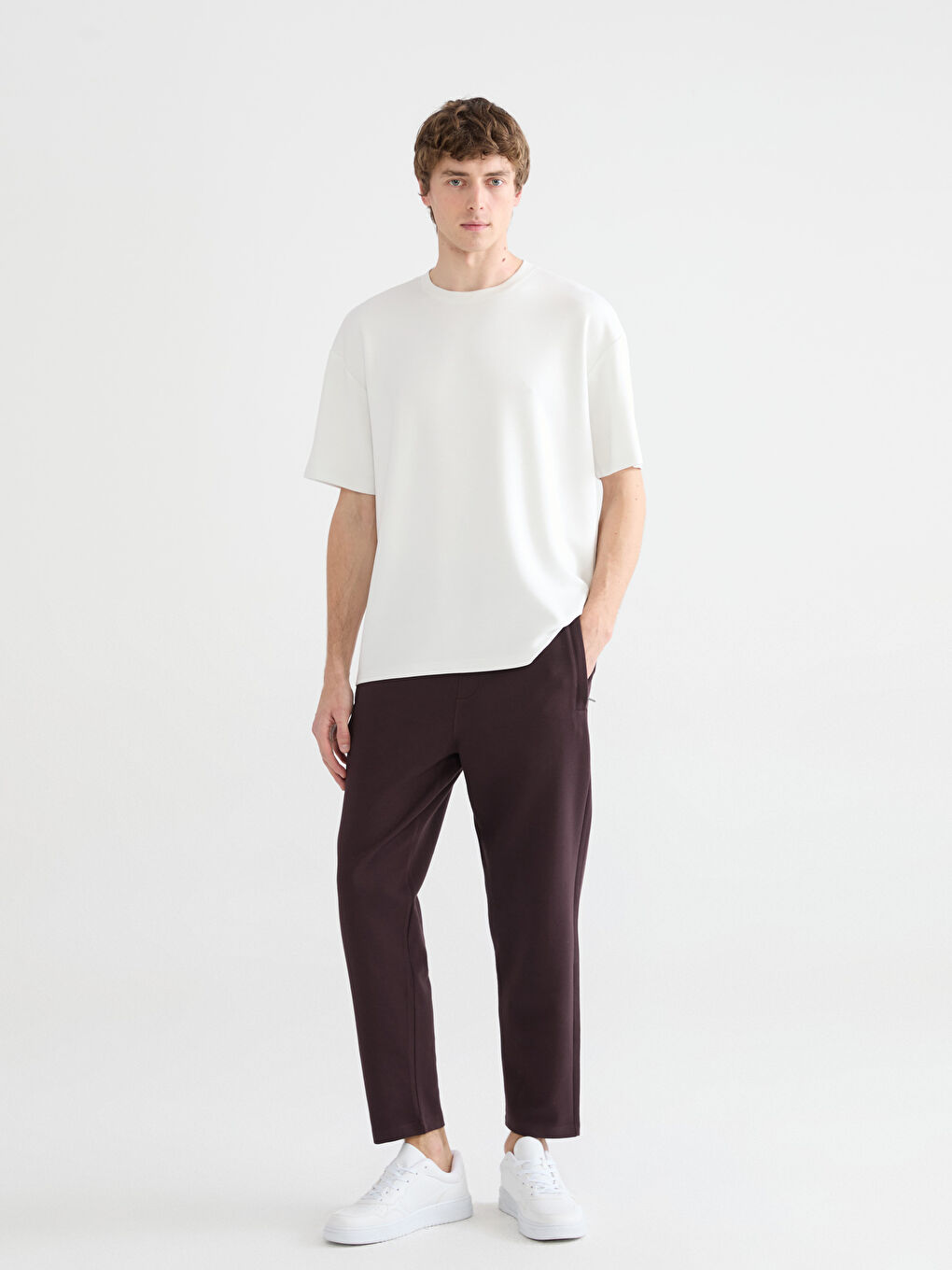 Мъж Тъмно-Виолетово Анцуг пантолон