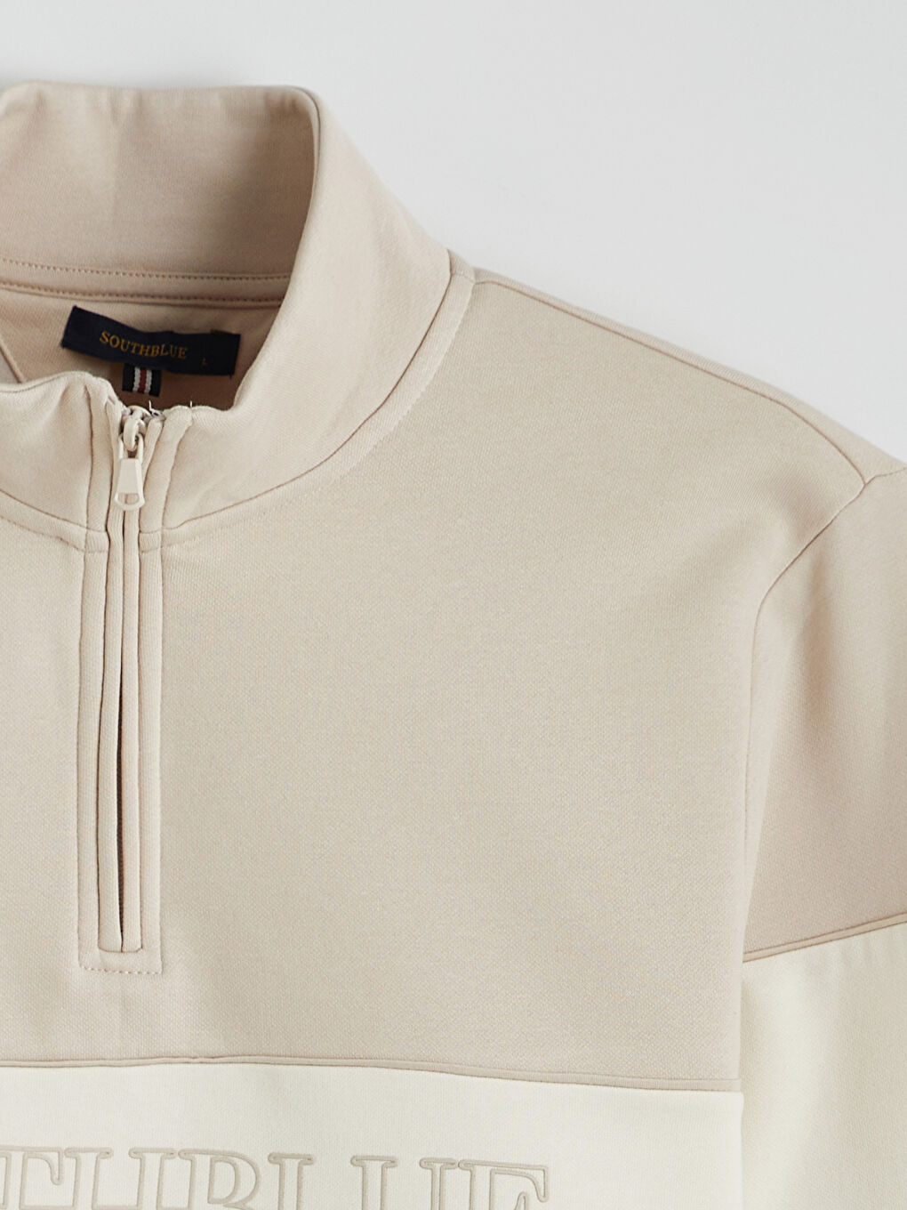 Sweat-shirt à col montant à blocs de couleurs pour homme-2