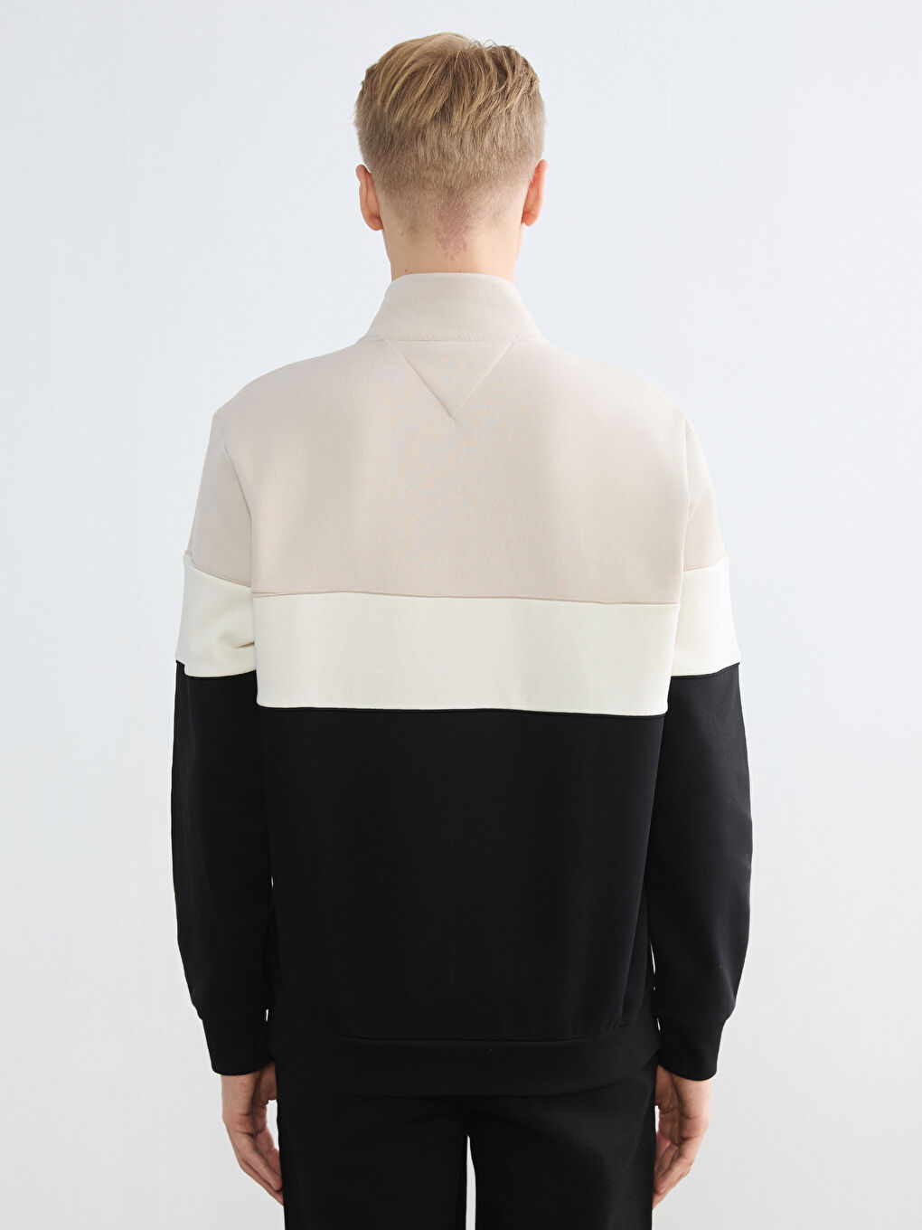 Mock Neck Color Block Men's Sweatshirt-5