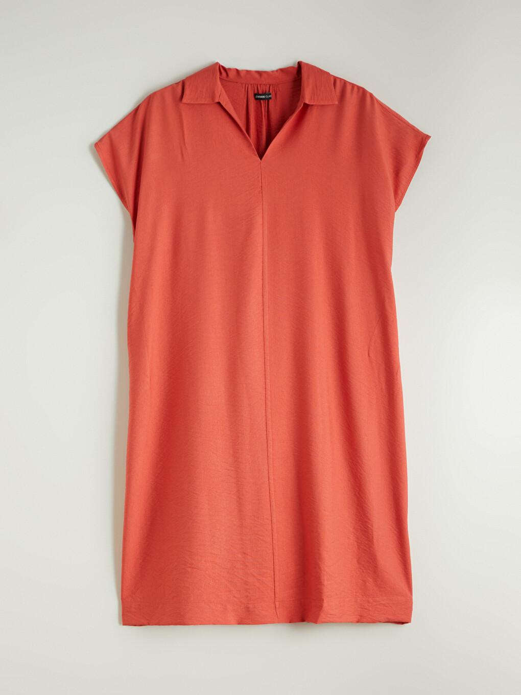 Shirt Collar Textured Dress-4
