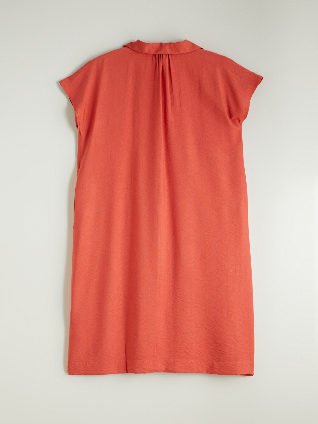 Shirt Collar Textured Dress-5