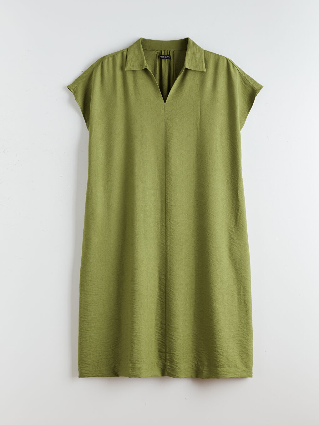 Shirt Collar Textured Dress-4