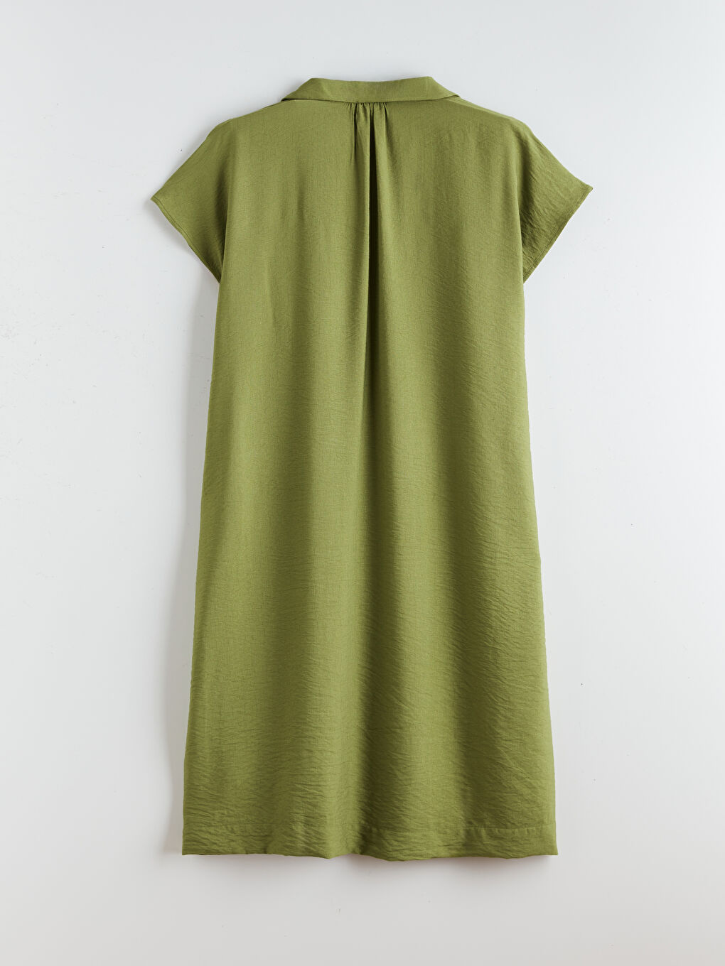 Shirt Collar Textured Dress-5