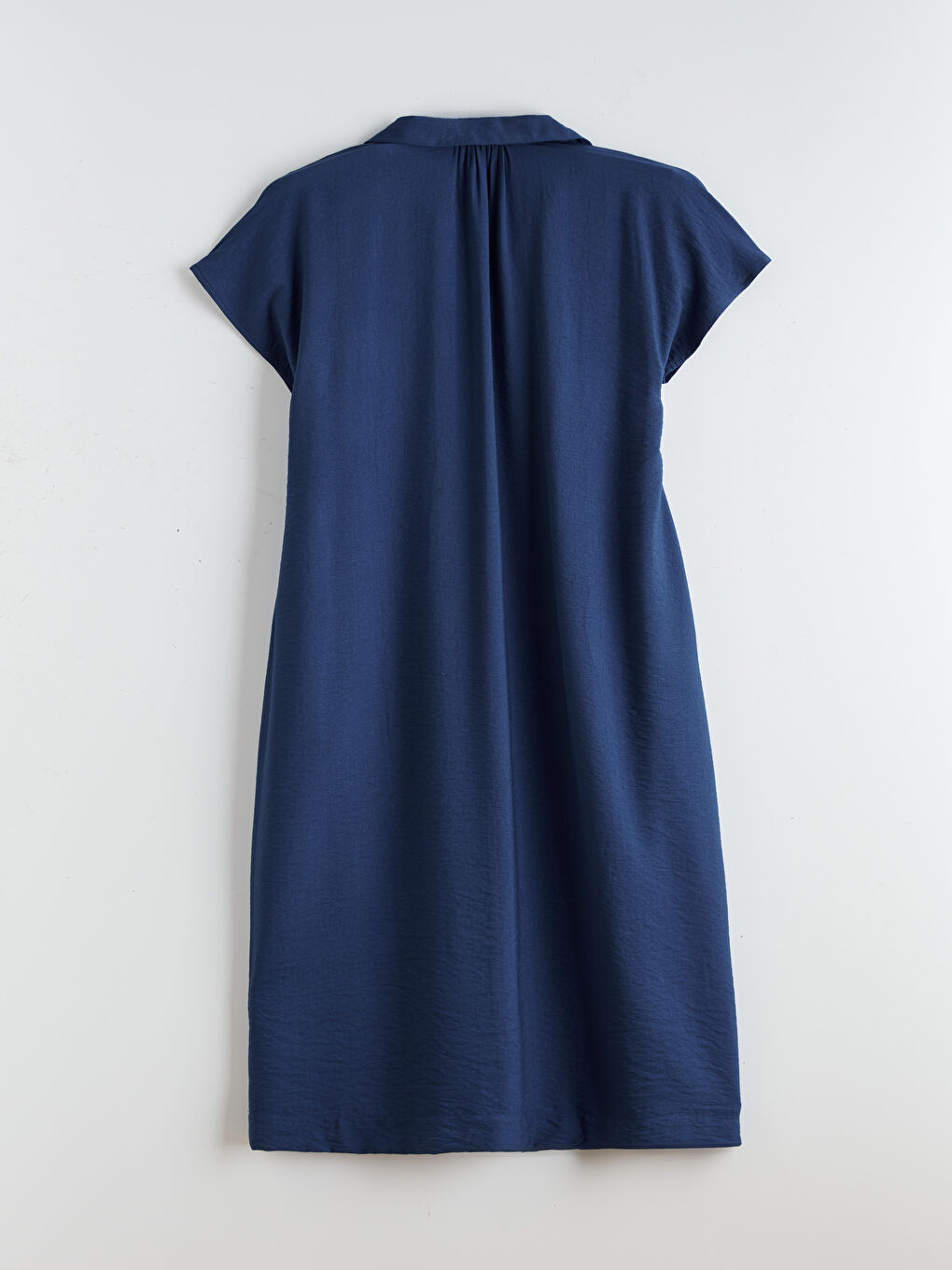 Shirt Collar Textured Dress-5