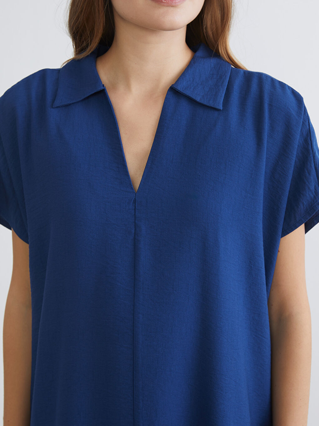 Shirt Collar Textured Dress-2