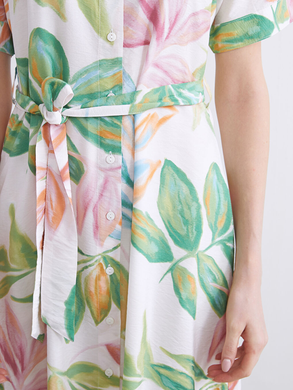 Женщины Разноцветный Платье-рубашка-2