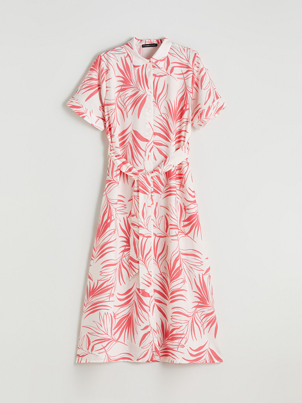 Женщины Розовый Платье-рубашка-6