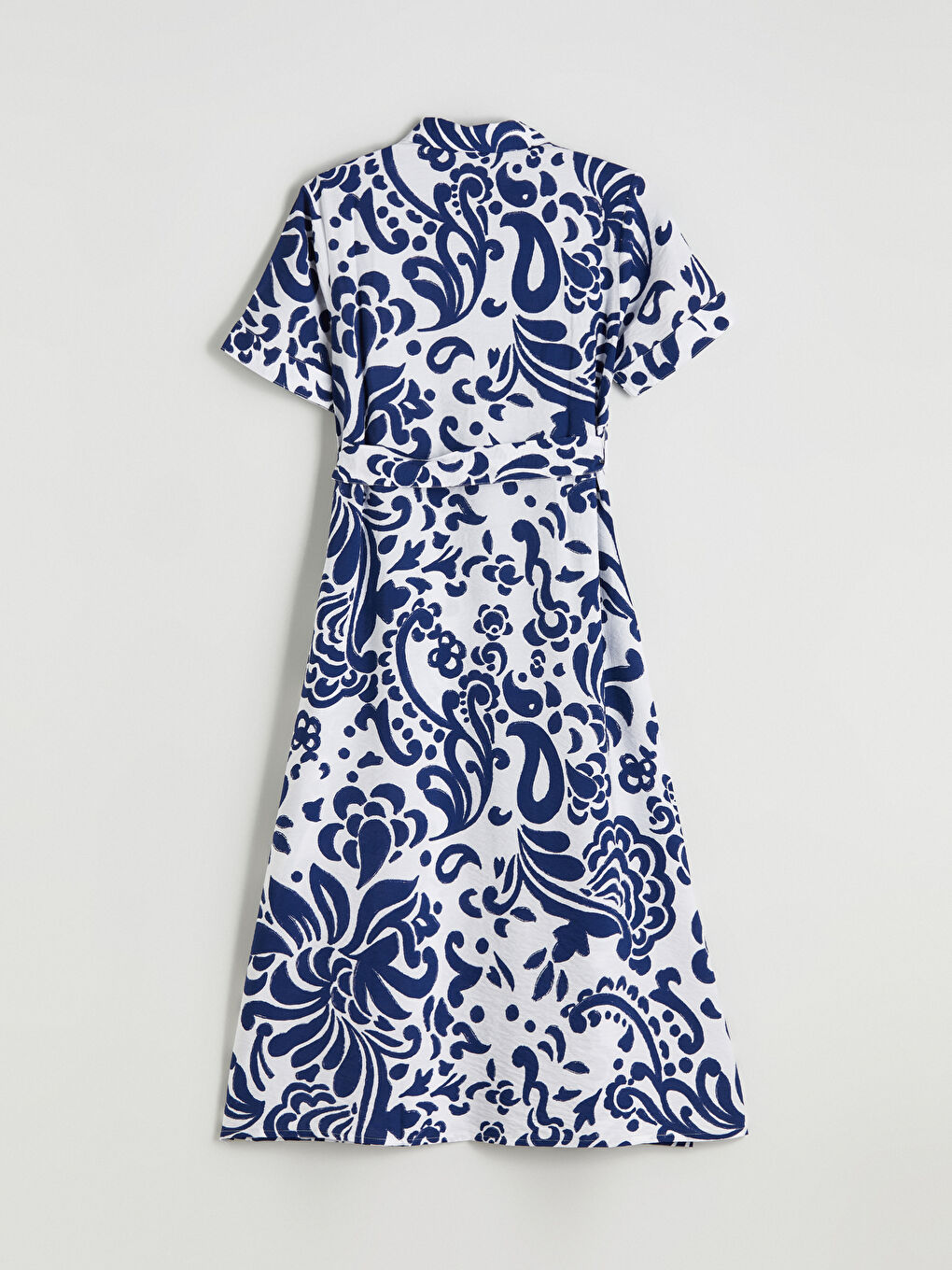 Floral Belted Shirt Dress-6