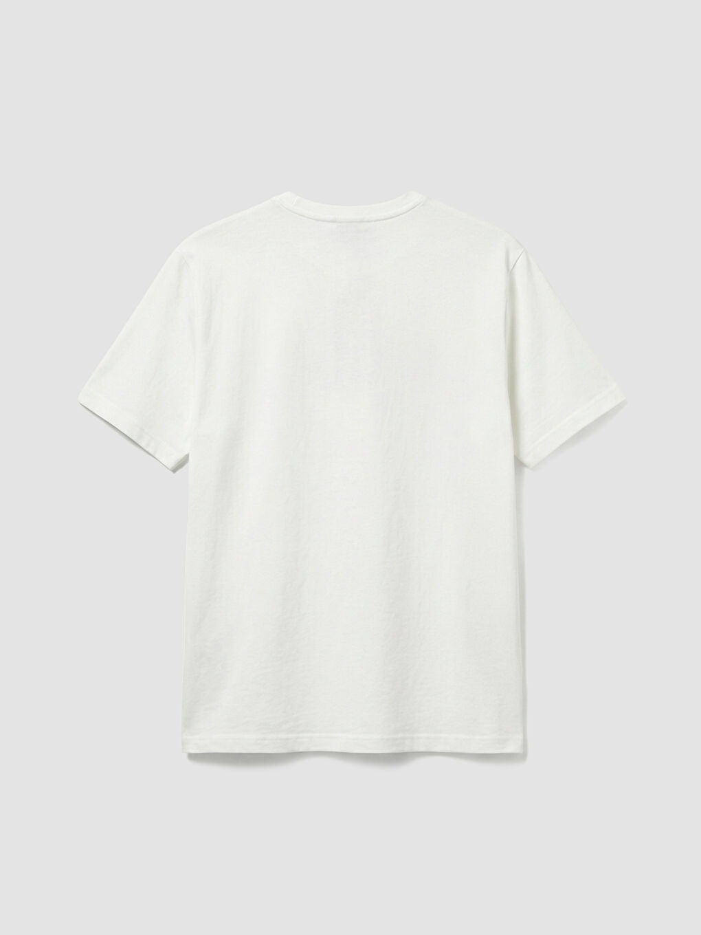 Ekru Bisiklet Yaka Baskılı Penye Erkek Tişört-5