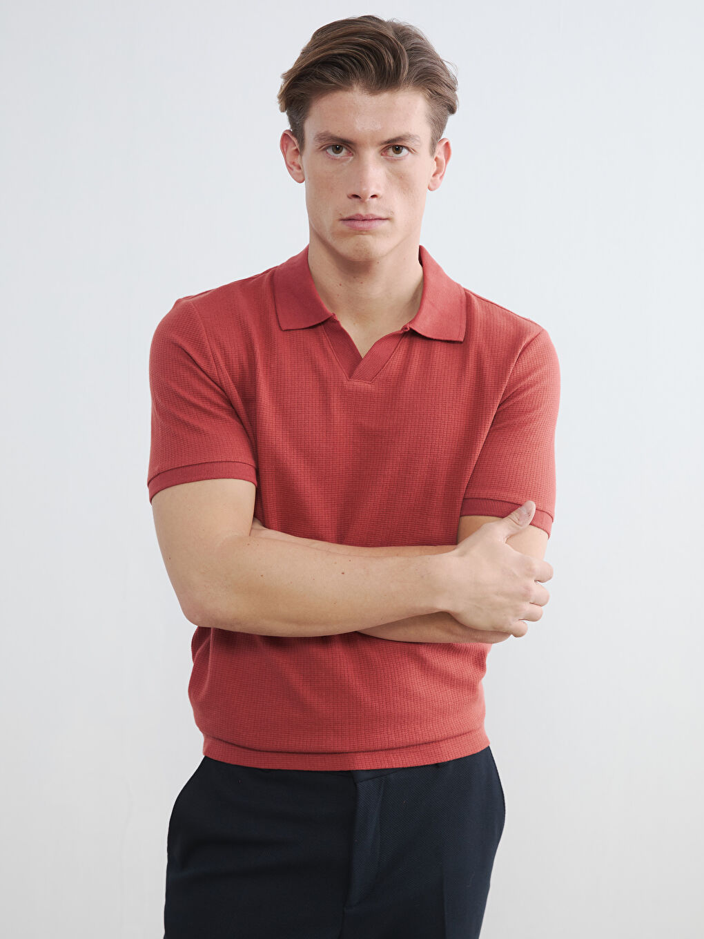 Turuncu Polo Yaka Erkek Tişört