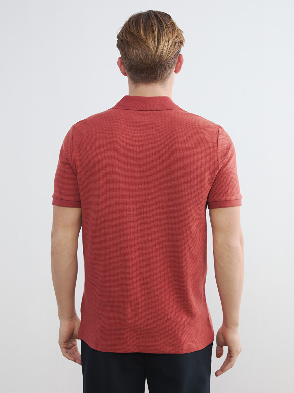 Turuncu Polo Yaka Erkek Tişört-3