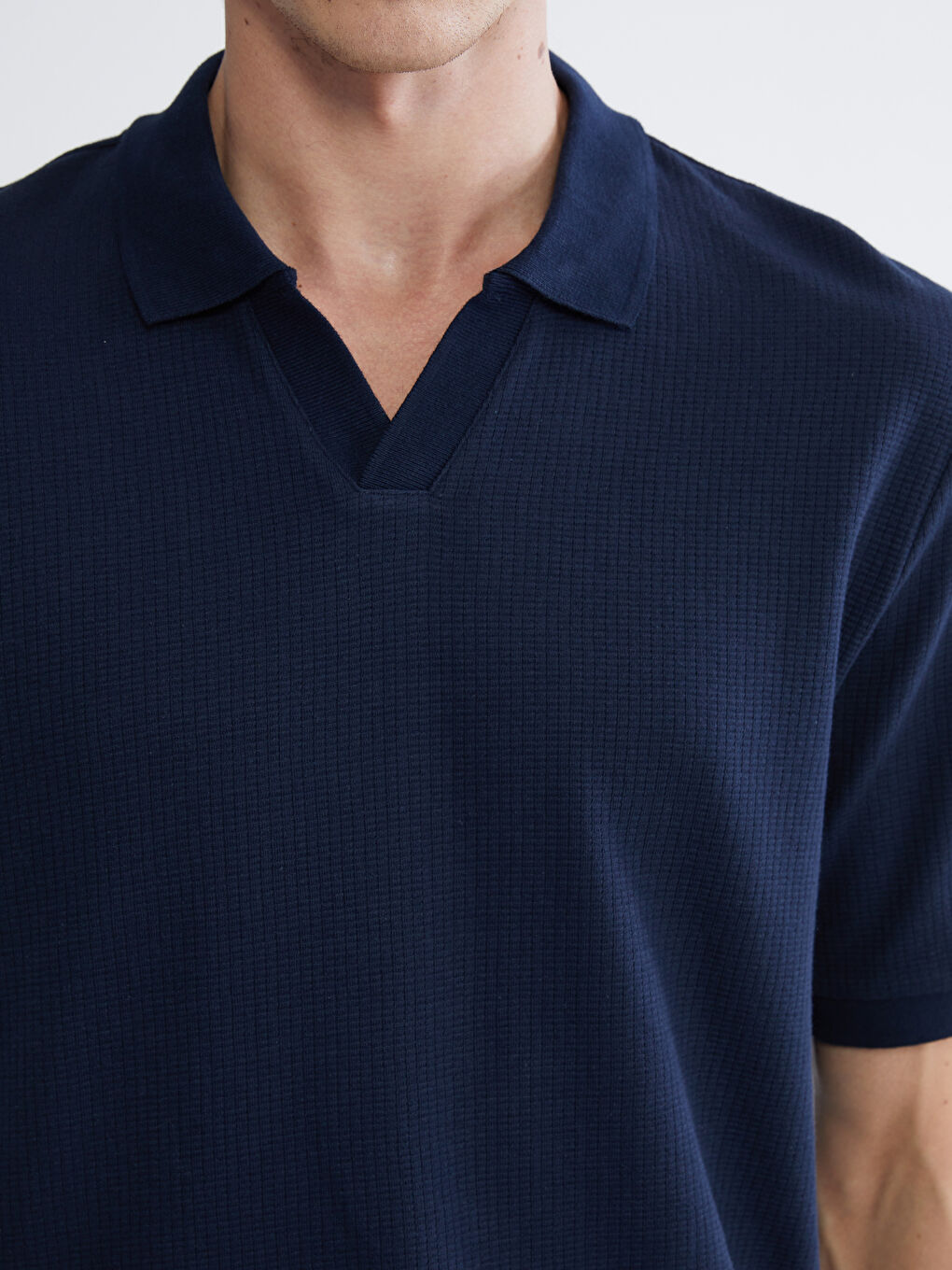 Lacivert Polo Yaka Erkek Tişört-2