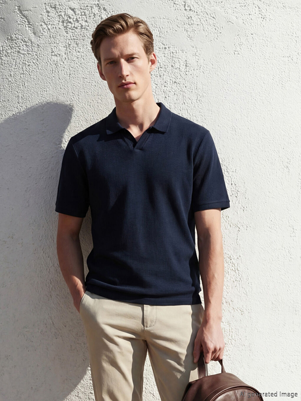 Lacivert Polo Yaka Erkek Tişört