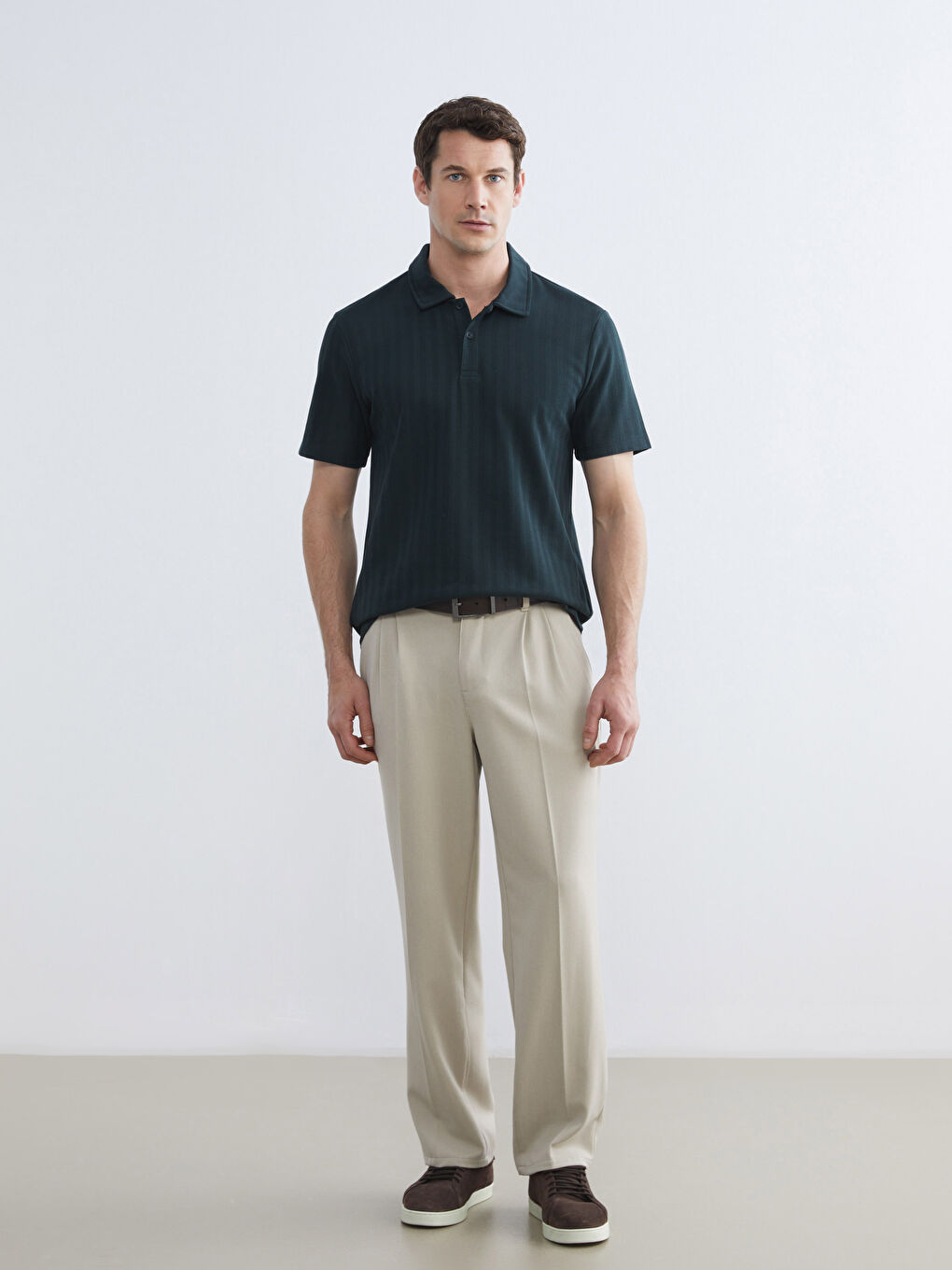 Yeşil Polo Yaka Erkek Tişört-1