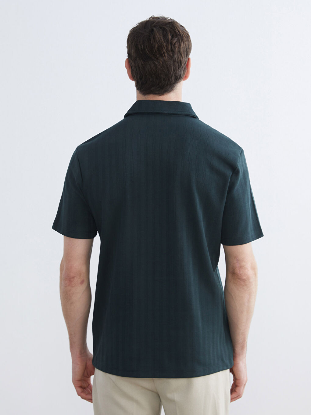 Yeşil Polo Yaka Erkek Tişört-3