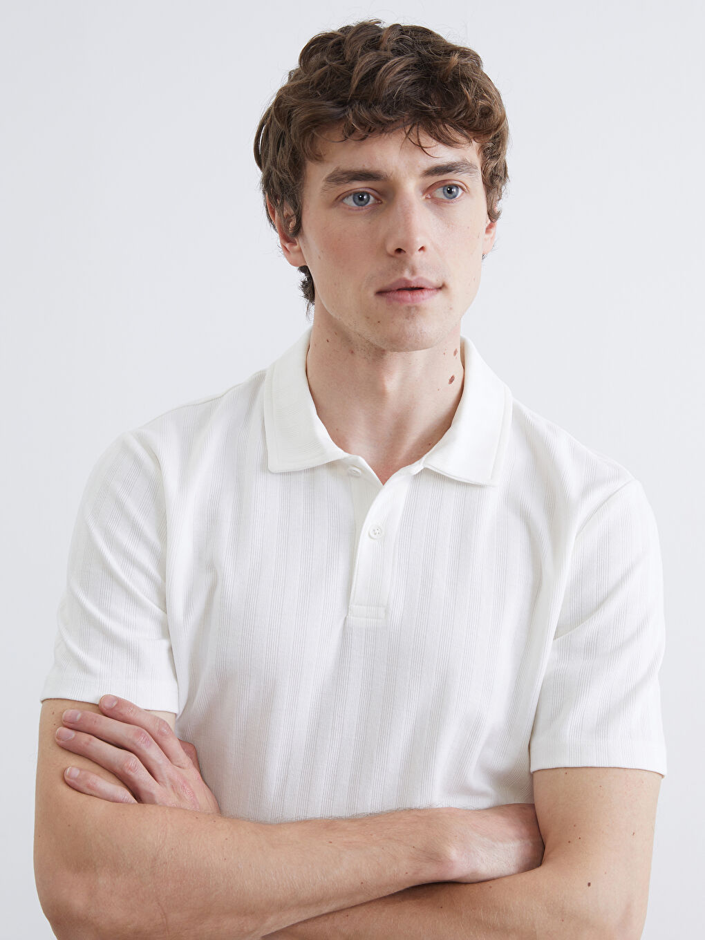 Ekru Polo Yaka Erkek Tişört