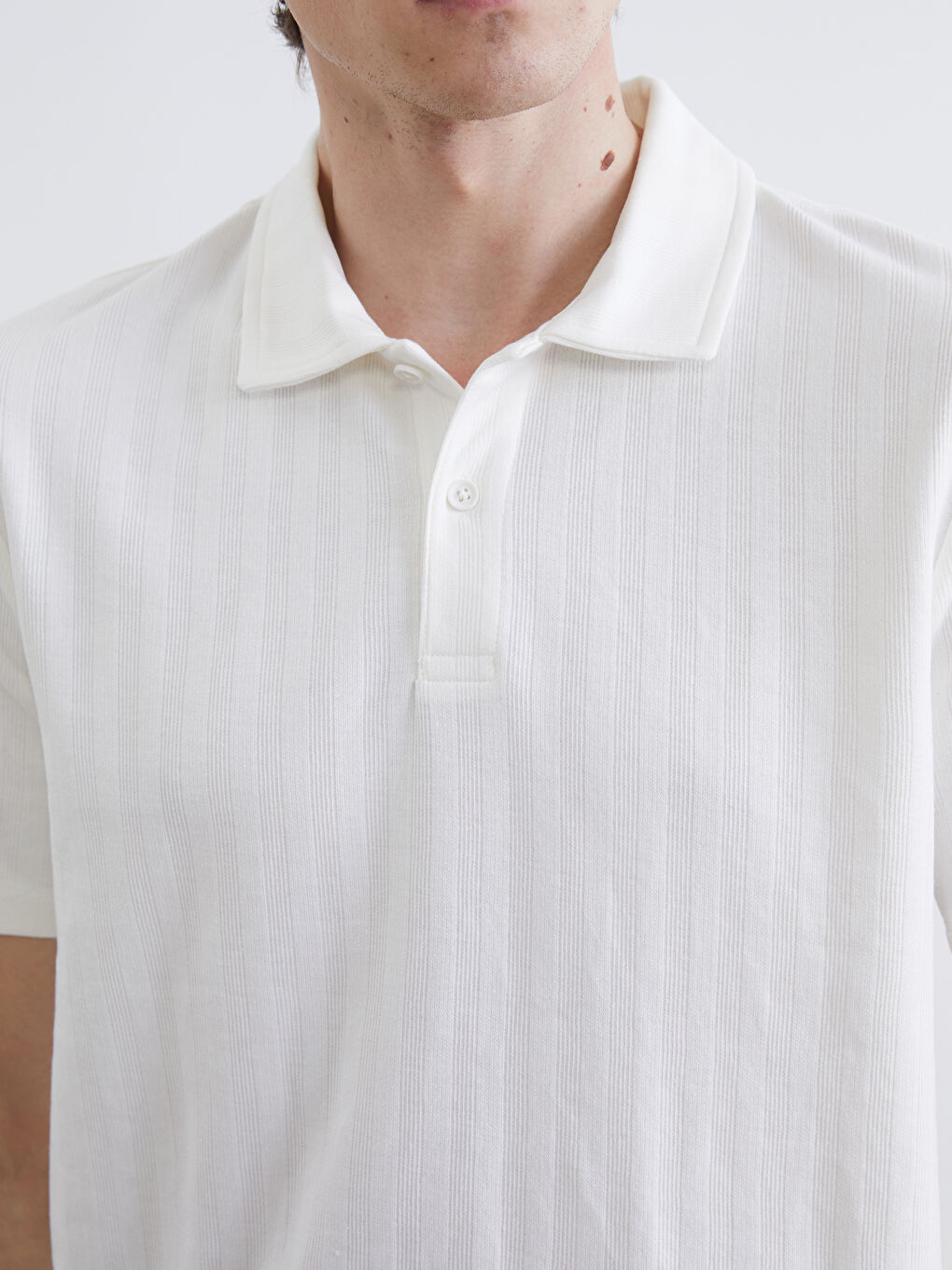 Ekru Polo Yaka Erkek Tişört-2