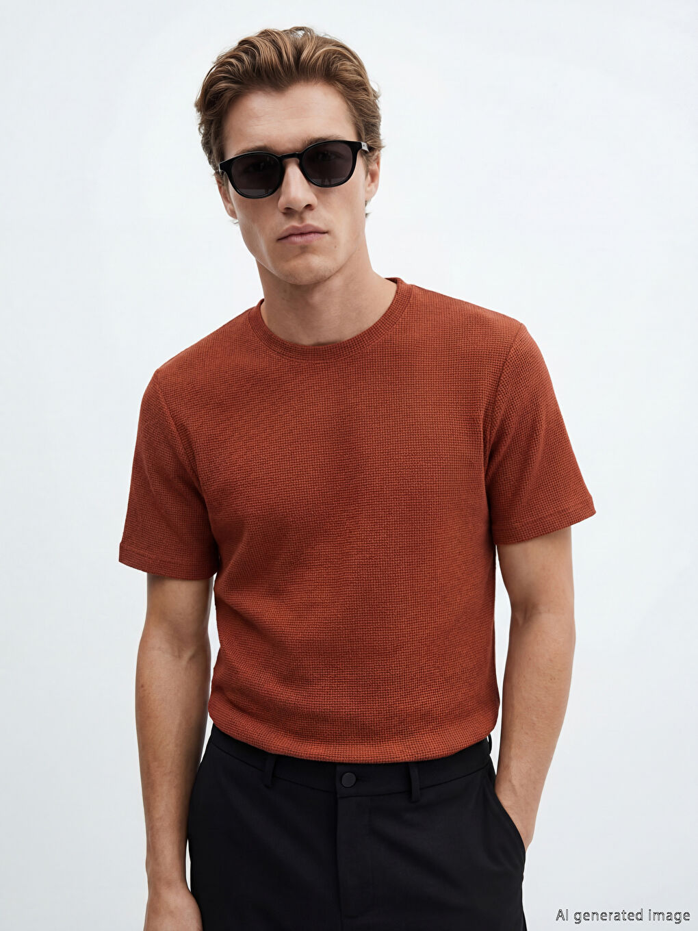 Kırmızı Bisiklet Yaka Erkek Tişört