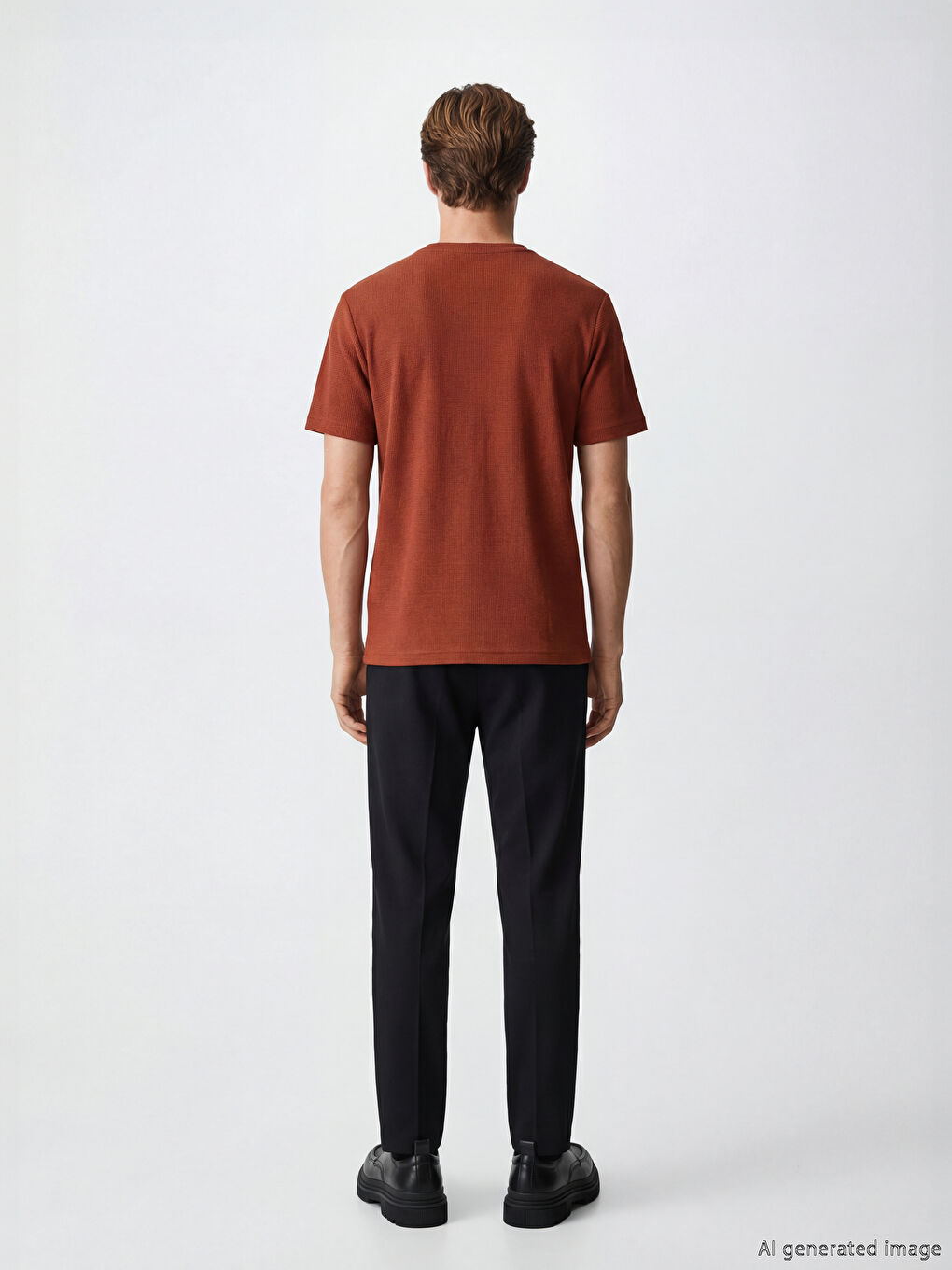 Kırmızı Bisiklet Yaka Erkek Tişört-2