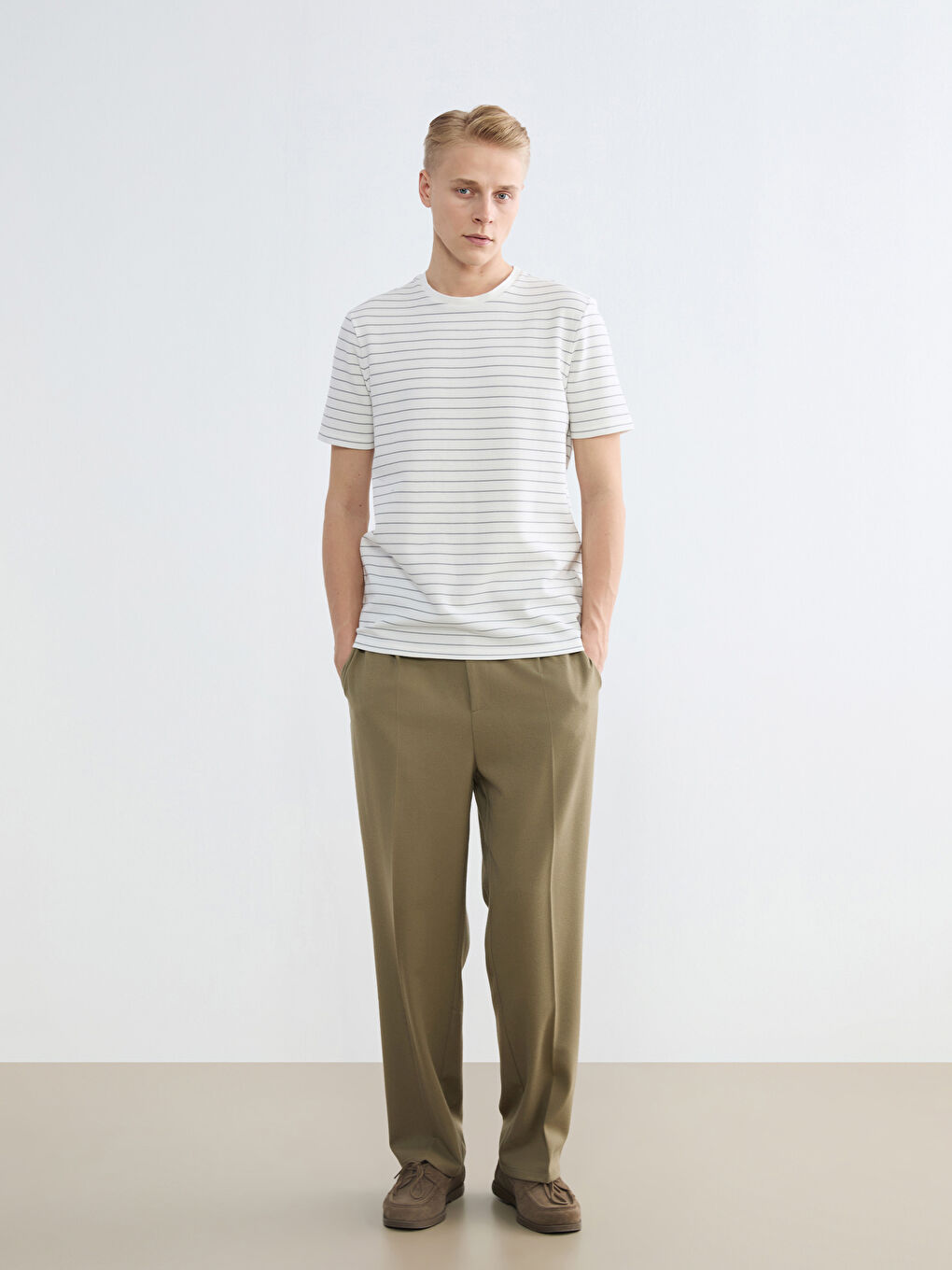 Men's Striped Crewneck T-Shirt-1
