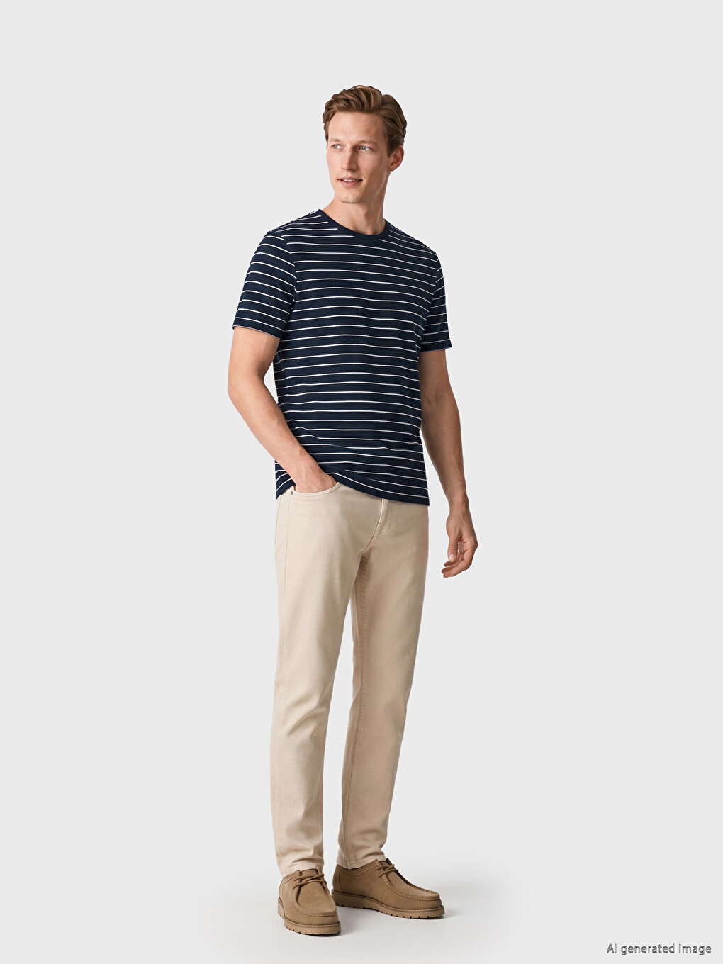 Crew Neck Striped Men's T-Shirt-1