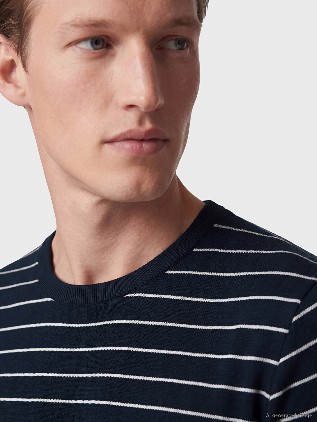 Crew Neck Striped Men's T-Shirt-2