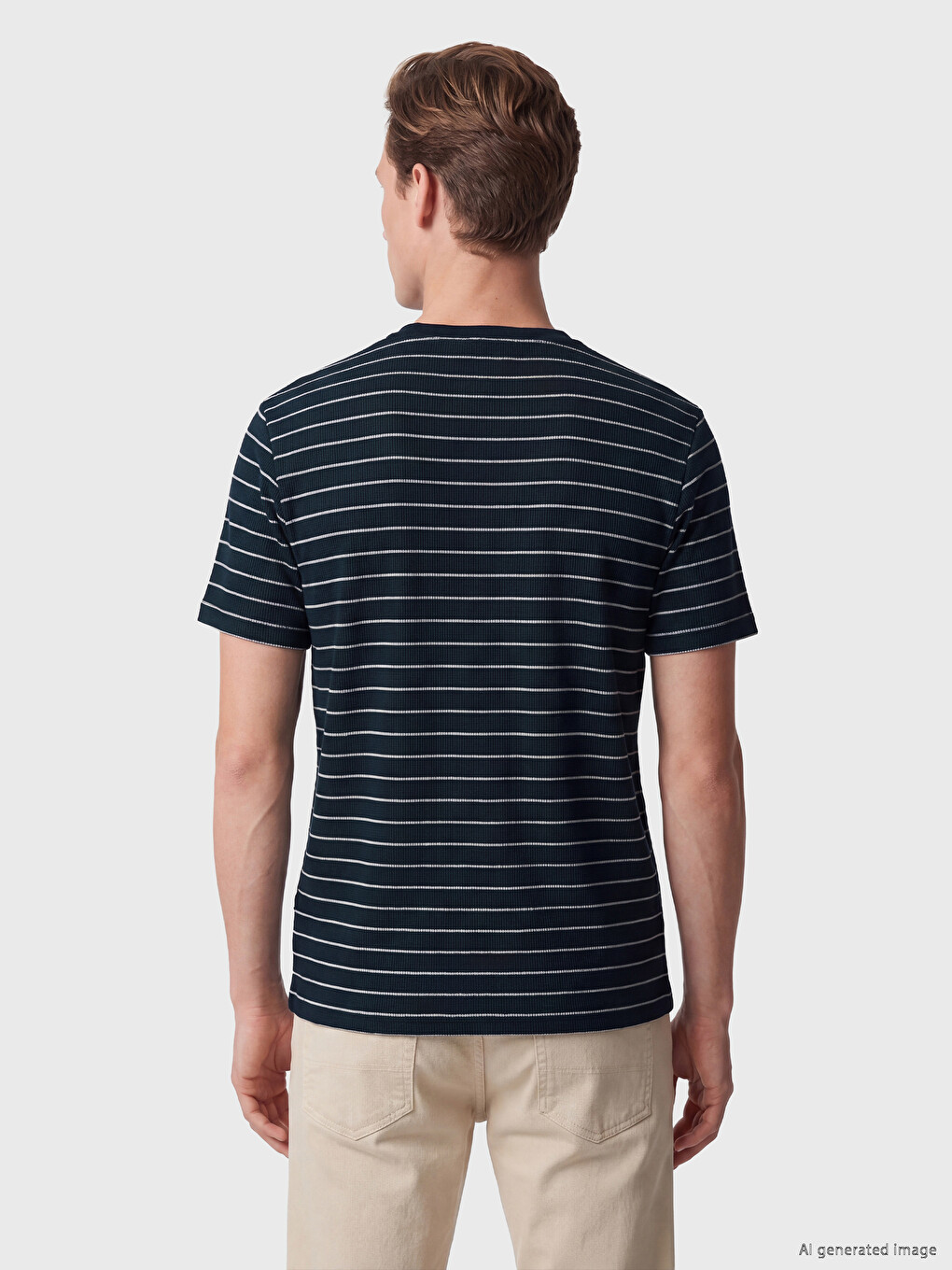 Crew Neck Striped Men's T-Shirt-3