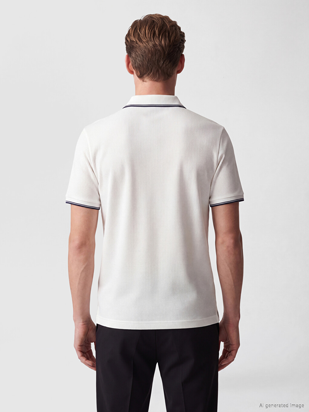Polo Collar Waffle Men's T-shirt-3