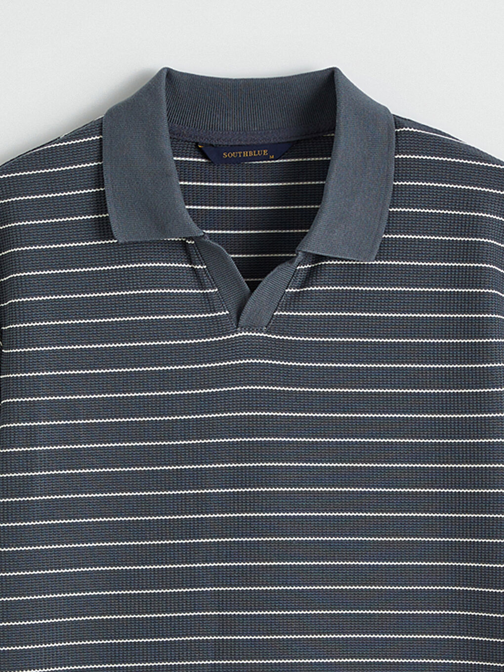 Antrasit Polo Yaka Çizgili Tişört-5