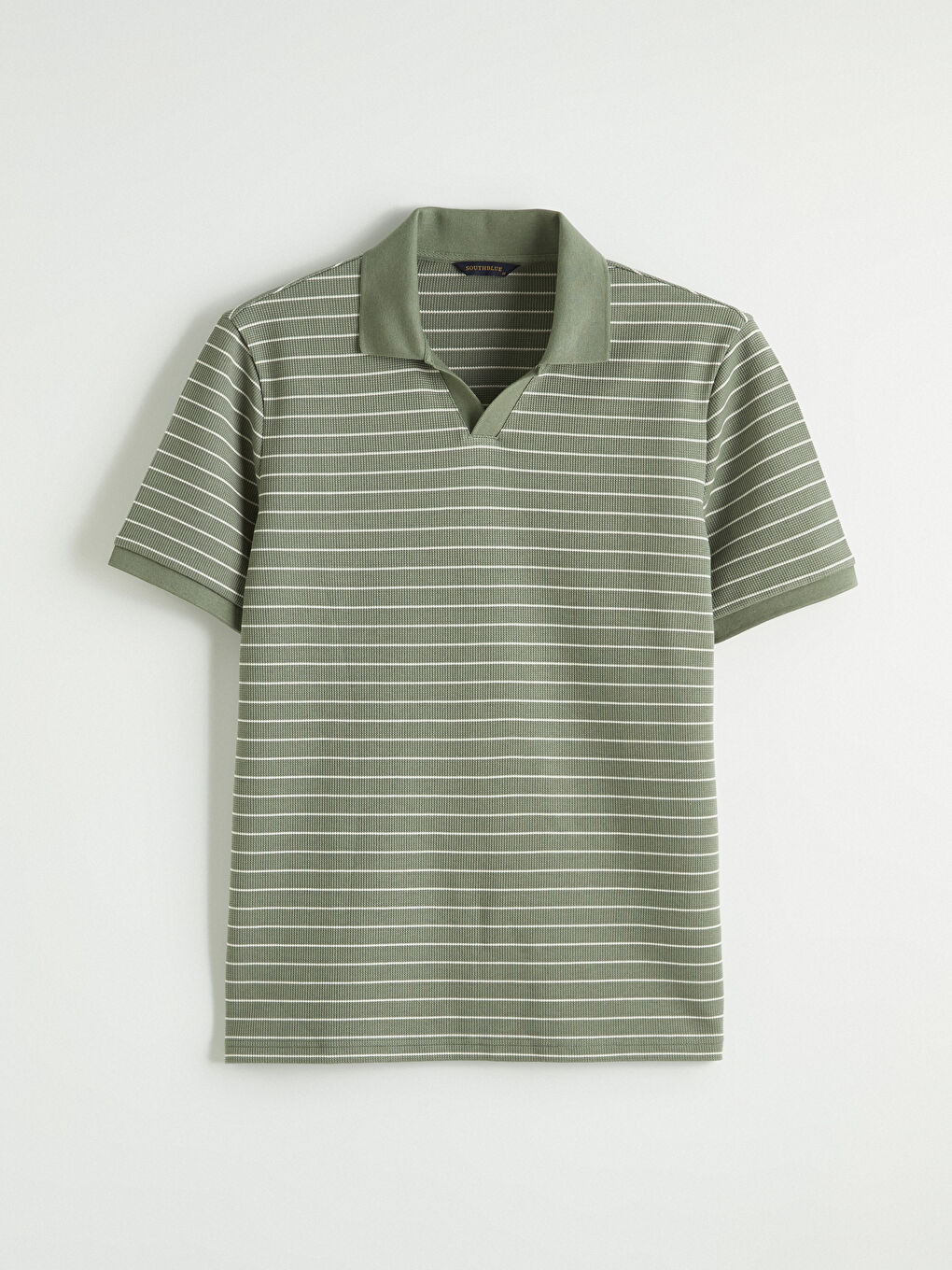 Yeşil Polo Yaka Çizgili Tişört-4