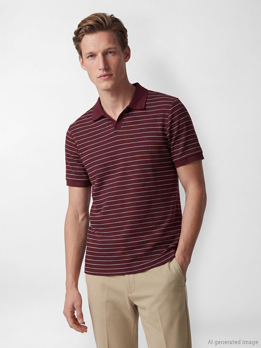 T-shirt à col polo coupe régulière pour homme
