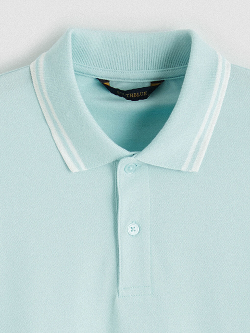 Mavi Polo Yaka Pike Erkek Tişört-5