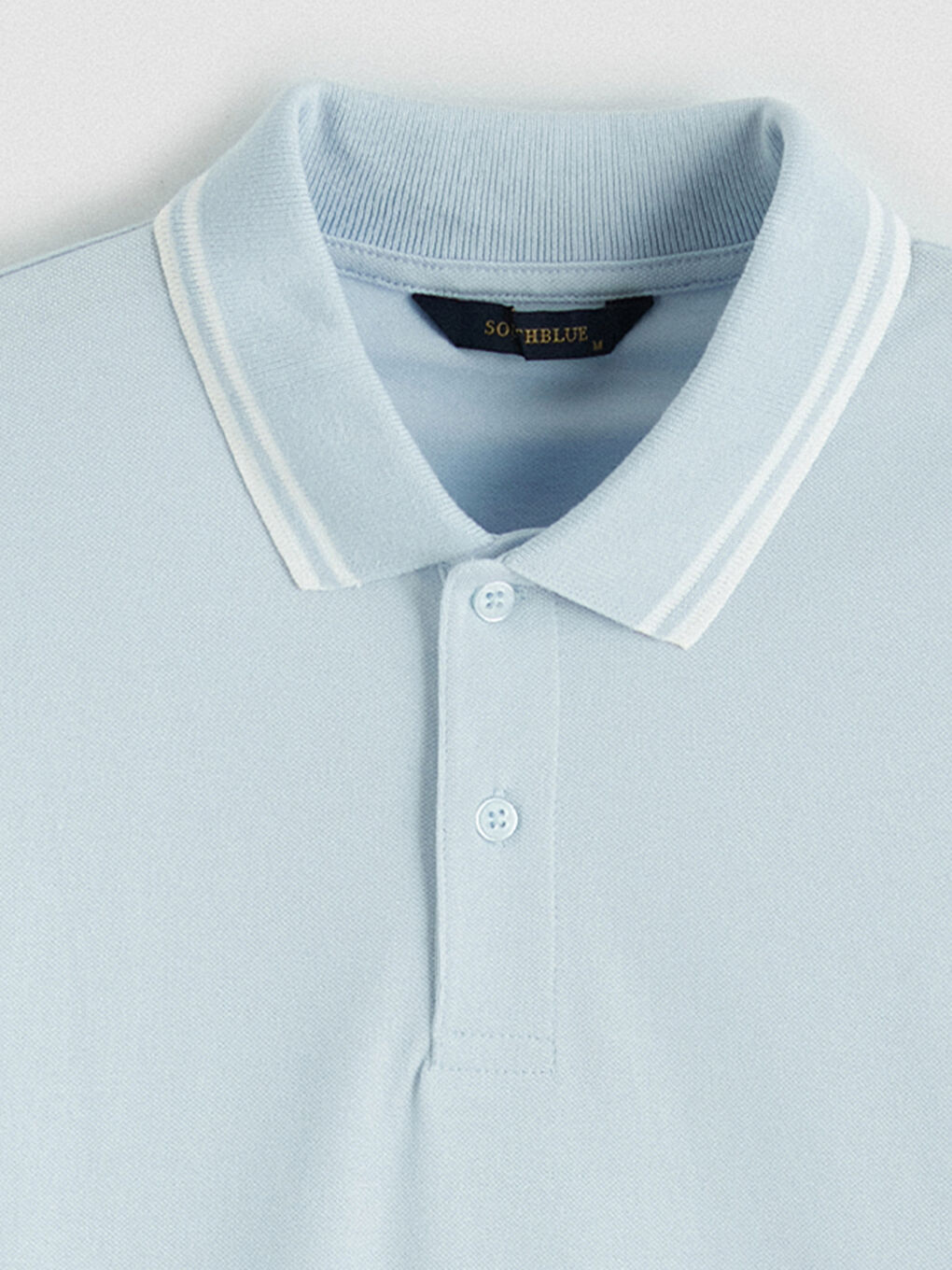 Mavi Polo Yaka Pike Erkek Tişört-5