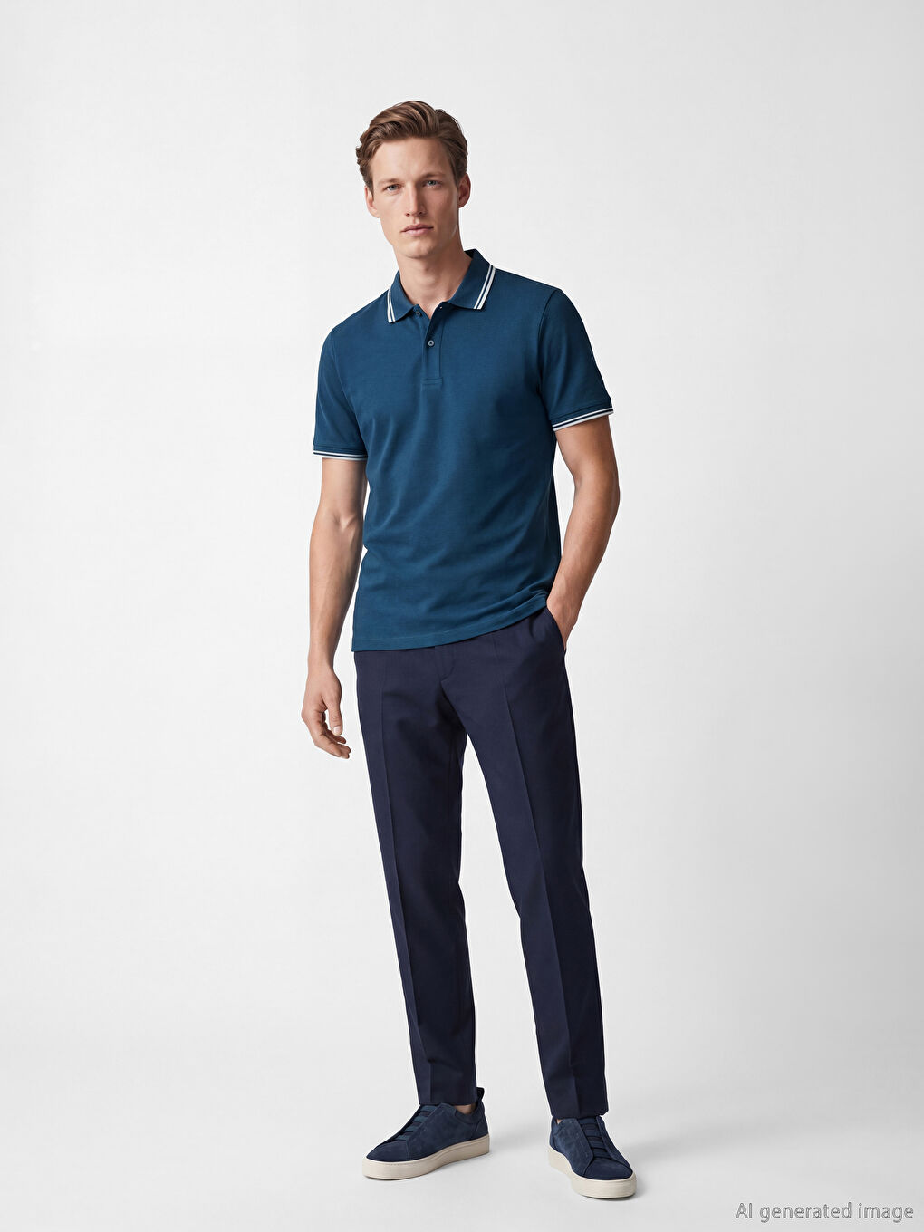 T-shirt en piqué à col polo pour homme-1