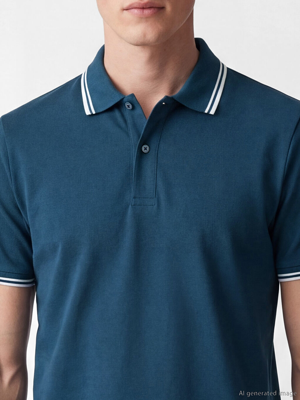 T-shirt en piqué à col polo pour homme-2
