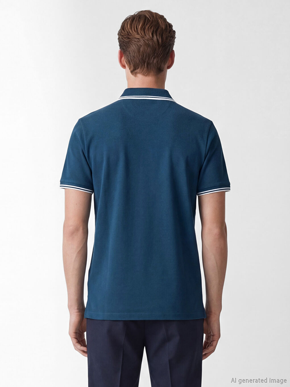 T-shirt en piqué à col polo pour homme-3