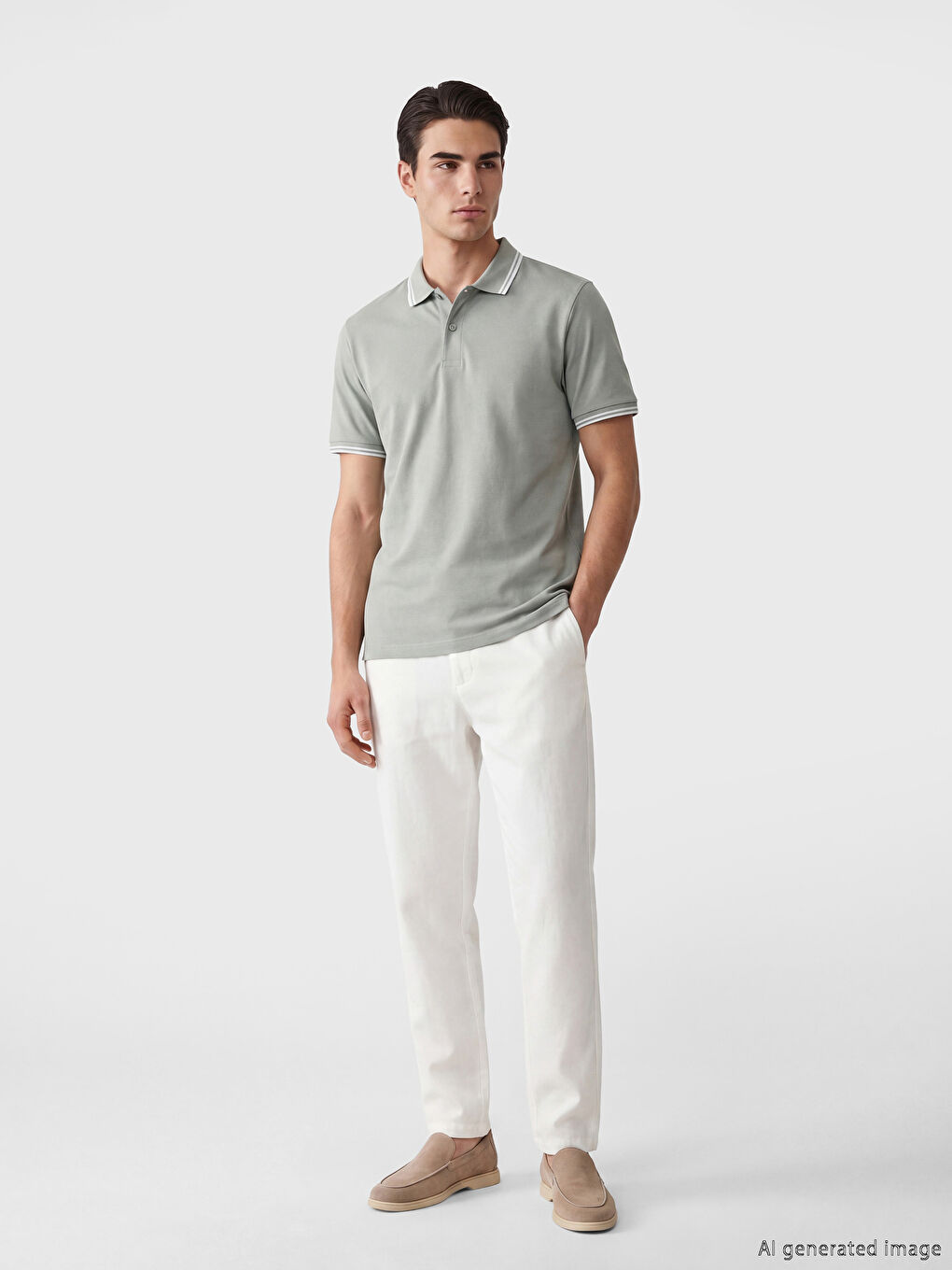 Polo Collar Men's Pique T-Shirt-1