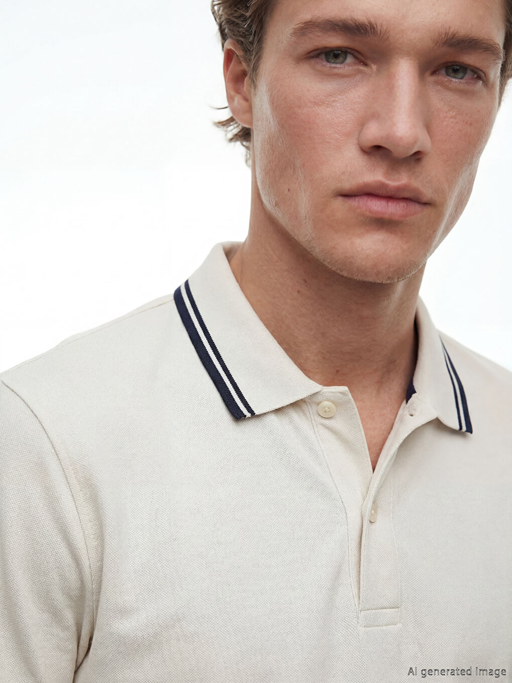 Мъжка пике тениска с поло яка-2