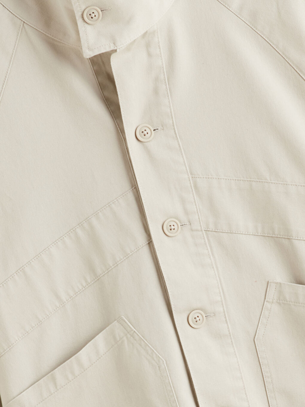 Bej Loose Fit Gabardin Erkek Gömlek Ceket-6