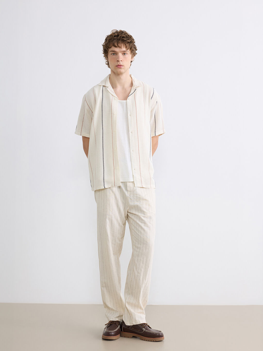 Bej Regular Fit Erkek Gömlek-1