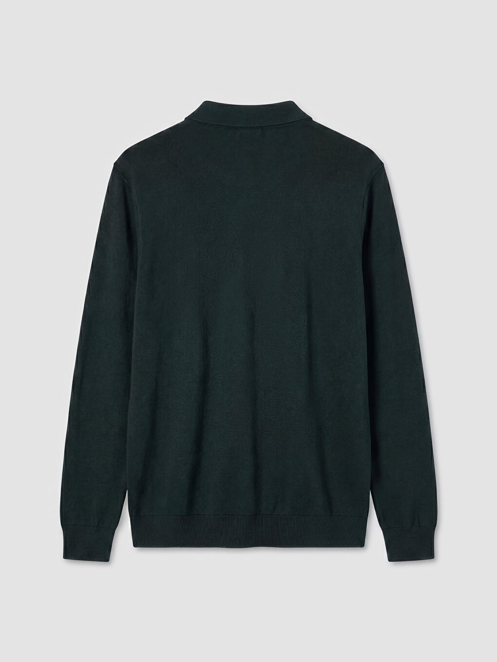 Yeşil Polo Yaka Erkek Triko Kazak-1