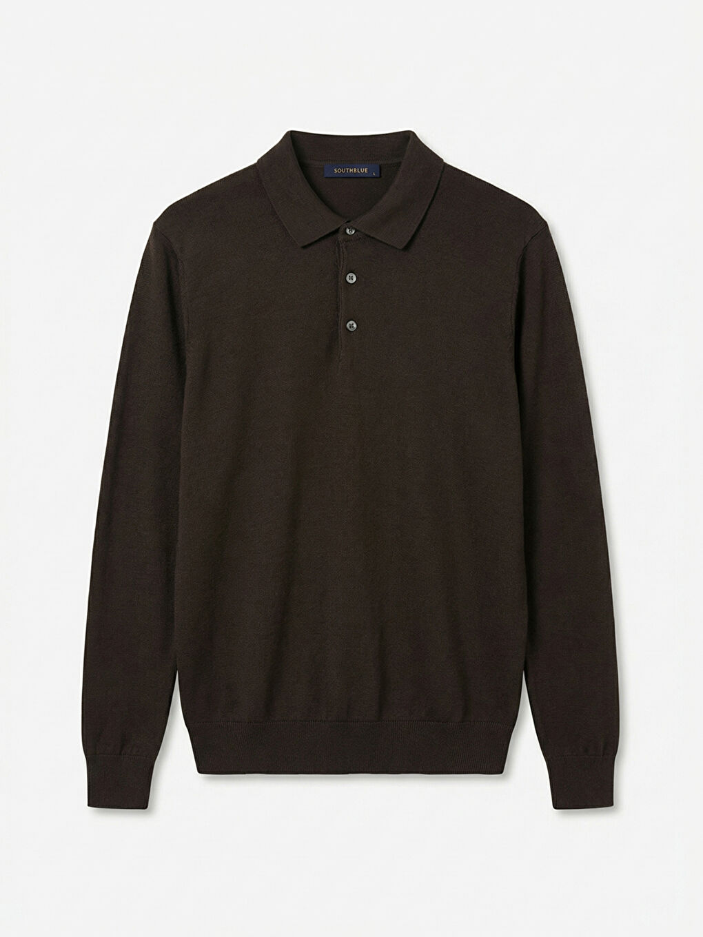 Kahverengi Polo Yaka Erkek Triko Kazak-4