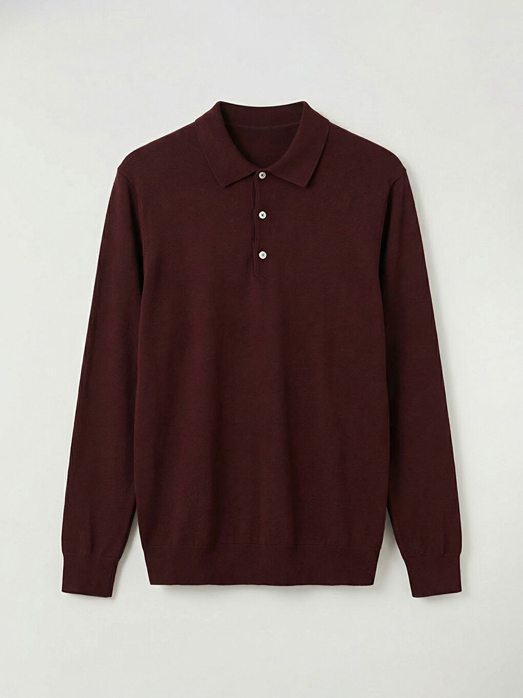 Mürdüm Polo Yaka Erkek Triko Kazak-4