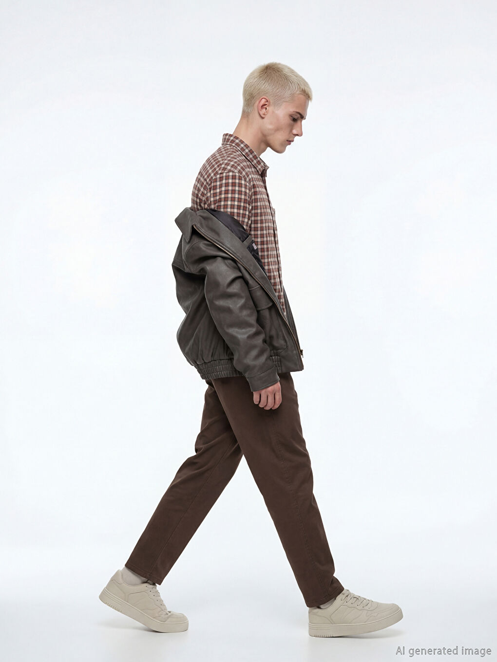 قميص للرجال بنمط المربعات بمقاس عادي-2