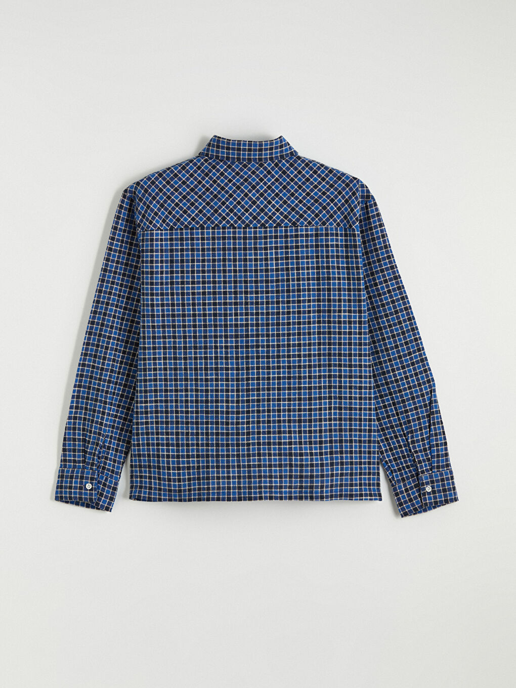 Mavi Loose Fit Ekose Erkek Gömlek-6