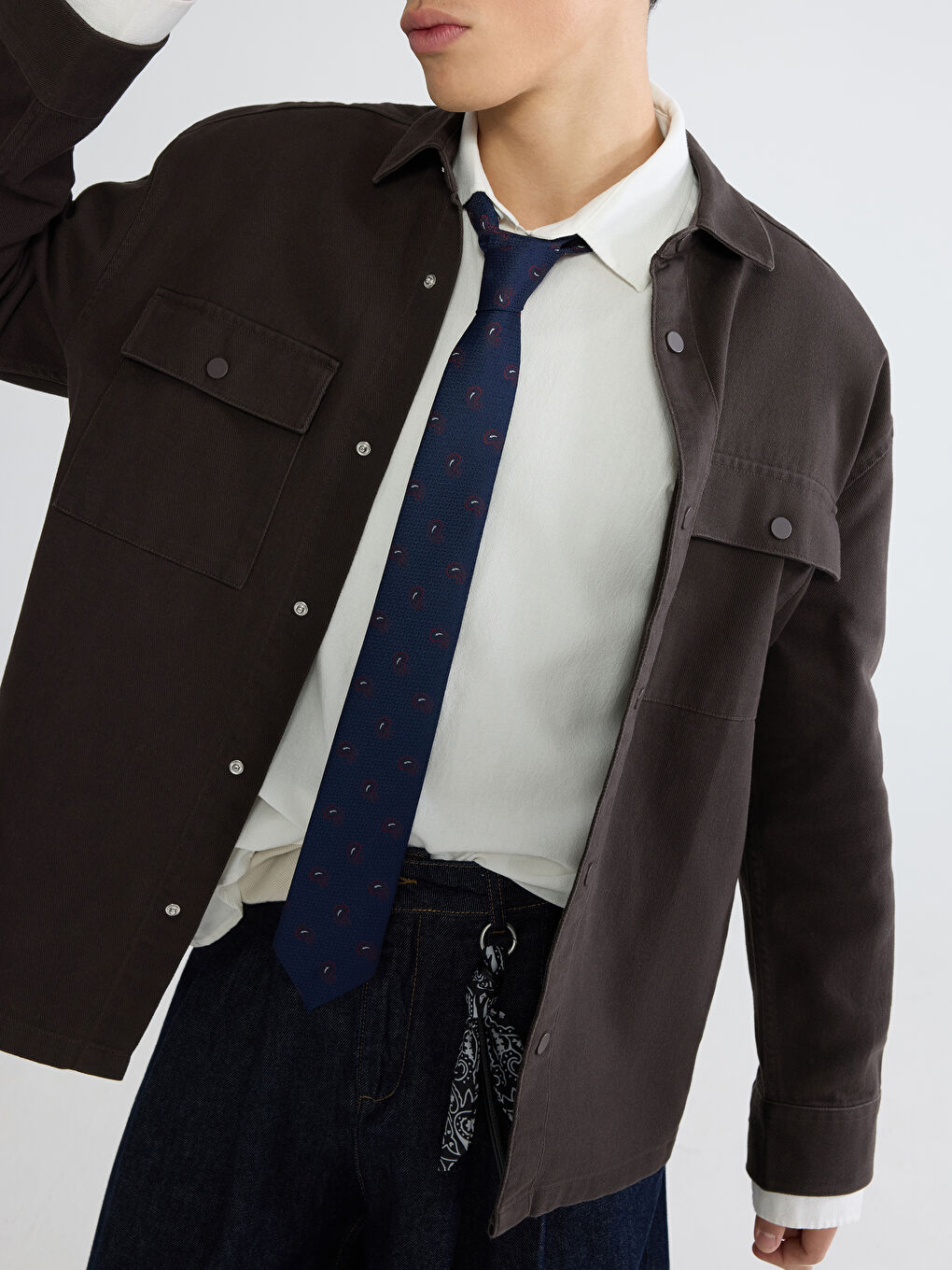 Men's Loose Fit Gabardine Shirt Jacket-2