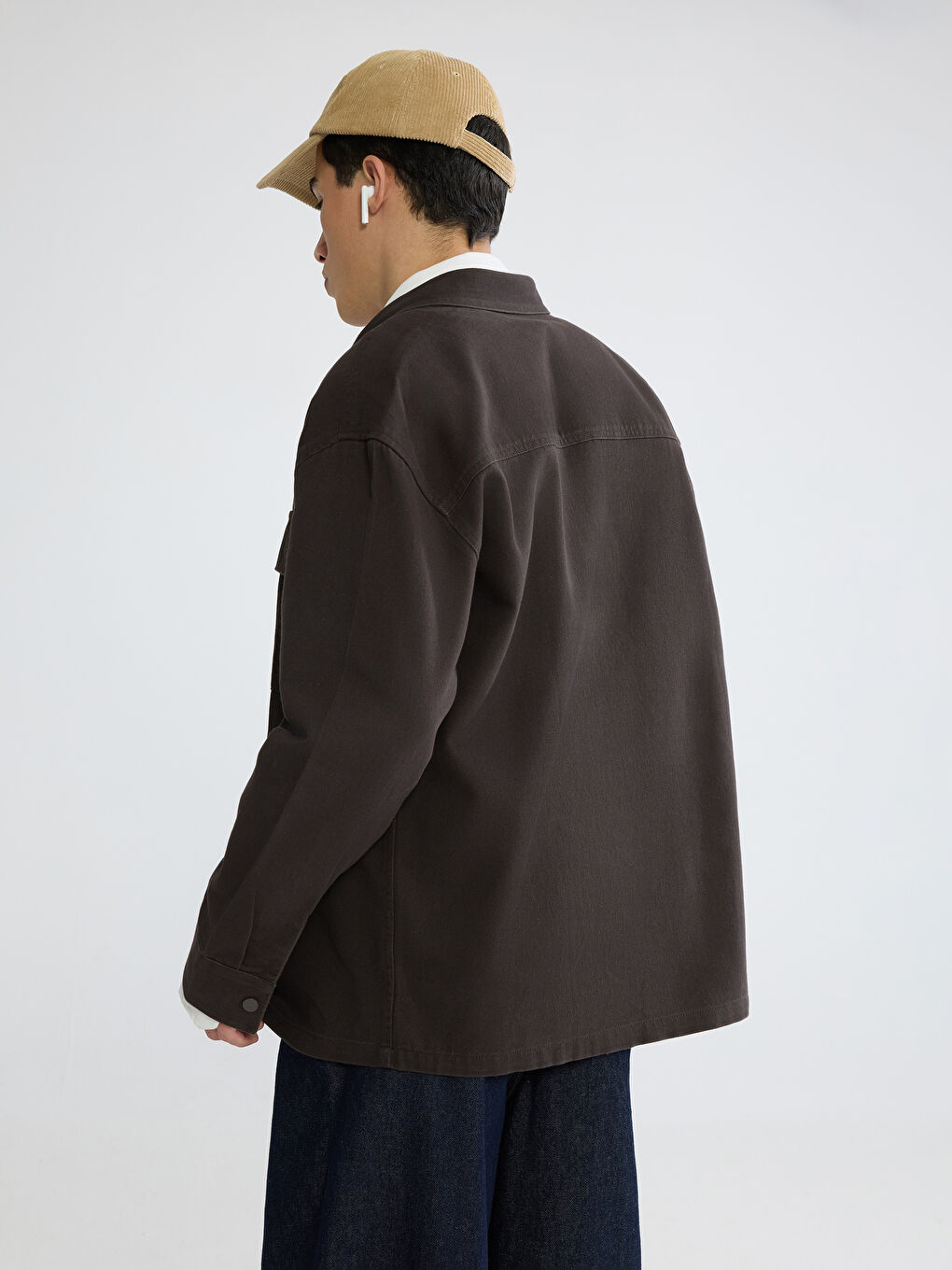 Men's Loose Fit Gabardine Shirt Jacket-3