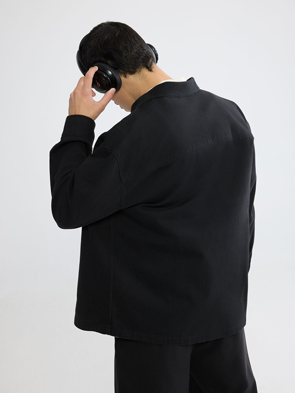 Мужская свободная верхняя рубашка из габардина-3